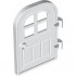 Door 1 x 4 x 6 Curved Top with Window with 4 Panes and Stud Handle, Reinforced Edge: {бял}