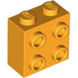 BRICK 1X2X1 2/3 W/4 KNOBS: {огнено жълто-оранжев}