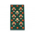 Tile 2 x 4 with Red, Tan and Yellow Geometric Flowers Pattern: {земно зелен}