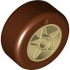 Wheel 30 x 15 with Pin Hole with Molded Reddish Brown Hard Plastic Tire Pattern: {тухлено жълт}