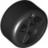 Wheel 24 x 15 with Pin Hole with Molded Black Hard Plastic Tire Pattern: {черен}