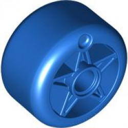 Wheel 24 x 15 with Pin Hole with Molded Blue Hard Plastic Tire Pattern: {ярко син}