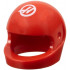 Minifigure, Headgear Helmet Motorcycle (Standard) with Haas Formula 1 Logo Stylized White Capital Letter H in Circle Pattern: {ярко червен}