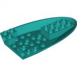 Aircraft Fuselage Forward Bottom Curved 6 x 10 with 3 Holes and 2 Pin Holes: {ярко синьо-зелен}