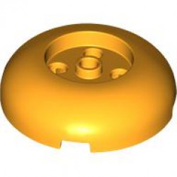 Brick, Round 4 x 4 Dome Top with 2 x 2 Recessed Center: {огнено жълто-оранжев}