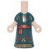 Micro Doll, Body with Molded Dark Green Dress and Printed Red, Black and Gold Striped Sash, Birds, Leaves and Trim Pattern: {светло нуга}