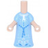 Micro Doll, Body with Molded Bright Light Blue Dress and Printed Blue Beaded Belt and Buttons, White Collar and Half Snowflake and Metallic Pink Accents Pattern: {светло нуга}
