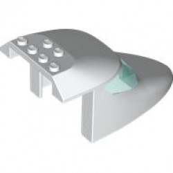 Aircraft Fuselage Forward Top Curved 6 x 10 x 4 with 2 Window Panes with Molded Trans-Light Blue Glass Pattern: {бял}