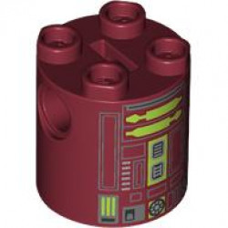 ROUND BRICK 2X2X2, NO. 1030: {нов тъмно червен}
