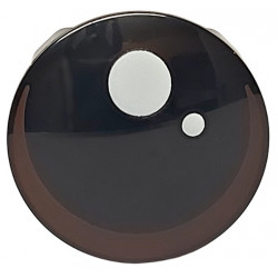 Plate, Round 2 x 2 with Rounded Bottom (Boat Stud) with White Pupil and Circle and Dark Brown Crescent Pattern (SW Din Grogu / The Child / 'Baby Yoda' Eye): {черен}
