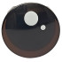 Plate, Round 2 x 2 with Rounded Bottom (Boat Stud) with White Pupil and Circle and Dark Brown Crescent Pattern (SW Din Grogu / The Child / 'Baby Yoda' Eye): {черен}