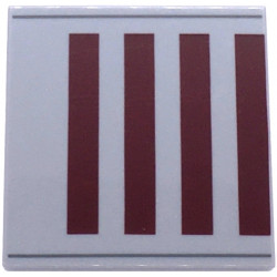 Tile 4 x 4 with SW Dark Red Rectangles and Dark Bluish Gray Lines Pattern: {умерено каменно сив}