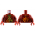 Torso Armored Tunic with Red Shoulder Panels, Orange Trim and Gold Ninjago Logogram Letter K over Chest Armor, Fire Dragon Logo on Back Pattern / Dark Red Arms / Red Hands: {нов тъмно червен}
