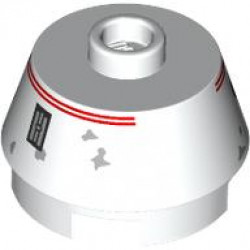 2X2 ROUND, SLOPE BRICK W/ KNOB, NO. 2: {бял}