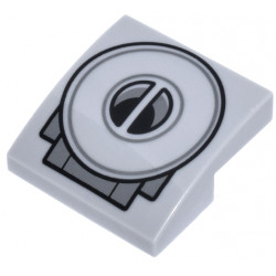 Slope, Curved 2 x 2 x 2/3 with SW Mandalorian N-1 Starfighter Engine Air Vent with Black and Dark Bluish Gray Concentric Circles Pattern: {умерено каменно сив}