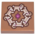 Tile 2 x 2 with Tan and Reddish Brown Big Horn Sheep Wreath and Magenta Star Pattern: {умерен нуга}