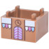 Container, Box 2 x 2 x 1 - Top Opening with Raised Inner Bottom with Gingerbread House, Bright Pink, Bright Light Blue and White Awning, Icing and Striped Door and Reddish Brown Clock Pattern: {умерен нуга}
