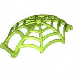 Minifigure, Weapon Spider Web, Large Hemisphere Shape with Bar Handle and Clips: {ярко жълто-зелен}