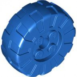 Wheel Hard Plastic, Treaded 36mm D. with 4 Studs: {ярко син}