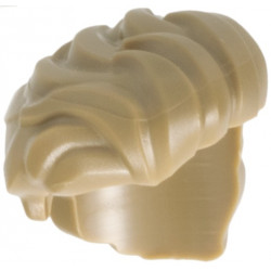 Minifigure, Hair Male, Swept Right, Missing Left Side: {пясъчно жълт}