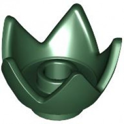Minifigure, Headgear Crown Eggshell with 5 Points and Center Stud: {земно зелен}