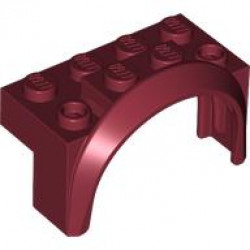 Vehicle, Mudguard 4 x 2 1/2 x 2 with Arch Round: {нов тъмно червен}