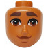 Mini Doll, Head Friends Male Large with Dark Brown Thick Eyebrows, Reddish Brown Eyes, Lips and Chin Dimple Pattern: {сиена кафяво}