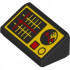 Slope 30 1 x 2 x 2/3 with Red and Yellow Control Panel Buttons, Square Monitor with Grid, and Round Radar Pattern: {черен}