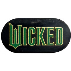 Tile, Round 2 x 4 Oval with Green and Gold Wicked Logo Pattern: {черен}
