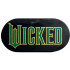 Tile, Round 2 x 4 Oval with Green and Gold Wicked Logo Pattern: {черен}