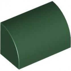 Slope, Curved 1 x 2 with Bottom Stud Holder: {земно зелен}
