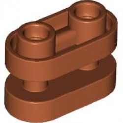 Brick, Round 1 x 2 with Hollow Studs and Open Center with Bars: {тъмно оранжев}