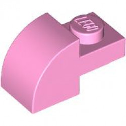Slope, Curved 2 x 1 with Recessed Stud: {светло пурпурен}