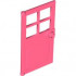 Door 1 x 4 x 6 with 4 Panes and Stud Handle: {пъстро коралов}