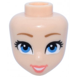 Mini Doll, Head Friends with Medium Nougat Eyebrows, Dark Azure Eyes, Coral Lips, and Open Mouth Smile with Teeth Pattern: {светло нуга}