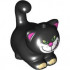 Cat, Friends, Large, Sitting with Bright Green Eyes, White Muzzle, Dark Pink Nose and Inner Ears, Tan Paws, Wide Grin with Lower Fang Pattern (Lucifer): {черен}