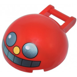 Windscreen 4 x 4 x 1 2/3 Canopy Half Sphere with Bar Handle with Metallic Light Blue Eyes and Mouth and Yellow Nose Pattern (Sonic the Hedgehog Egg Pawn Face): {ярко червен}