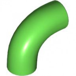 Brick, Round 1 x 1 d. 90 degrees Elbow Macaroni - No Stud - Type 2 - Axle Hole: {ярко зелен}