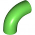Brick, Round 1 x 1 d. 90 degrees Elbow Macaroni - No Stud - Type 2 - Axle Hole: {ярко зелен}
