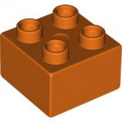 DUPLO BRICK 2X2: {червеникаво-оранжев}
