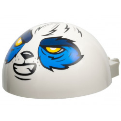 Windscreen 6 x 6 x 3 Canopy Half Sphere with Dual 2 Fingers with Panda Face with Blue and Dark Blue Fur, Bright Light Orange Eyes, Black Nose and Mouth Pattern: {бял}