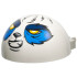 Windscreen 6 x 6 x 3 Canopy Half Sphere with Dual 2 Fingers with Panda Face with Blue and Dark Blue Fur, Bright Light Orange Eyes, Black Nose and Mouth Pattern: {бял}