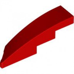 BRICK 1X4X1, HALF BOW W/ CUT, RIGHT: {ярко червен}