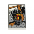 Tile 2 x 3 with Picture of Pirate Captain Minifigure on Ship with Rigging, Light Bluish Gray Fog and Black Minifigure Silhouettes Pattern (BAM): {бял}