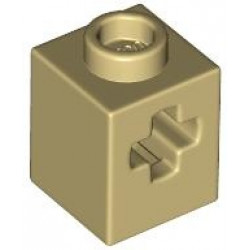BRICK 1X1, W/ CROSS HOLE     : {тухлено жълт}