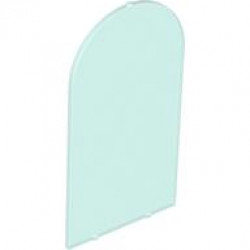 Glass for Door Frame 1 x 6 x 7 Arched with Notches and Rounded Pillars: {прозрачно светло син}