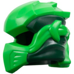 Minifigure, Headgear Ninjago Wrap Type 10 with Molded Bright Green Armor, Wraps and Knot Pattern: {земно зелен}