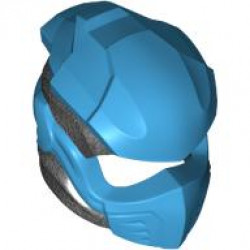 Minifigure, Headgear Ninjago Wrap Type 10 with Molded Dark Azure Armor, Wraps and Knot Pattern: {титаниево метален}