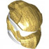 Minifigure, Headgear Ninjago Wrap Type 10 with Molded Pearl Gold Armor, Wraps and Knot Pattern: {бял}
