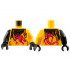 Torso Shirt with Pockets and Painted Magenta Dragon, Black Tattered Scarf, Orange Broken Suspenders with Gold Slides Pattern / Bright Light Orange Arm Left / Black Arm Right / Black Hands: {огнено жълто-оранжев}